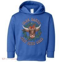 Dear Santa Just Send Cows Funny Gift Happy Merry Christmas Meaningful Gift Toddler Hoodie thumb 0