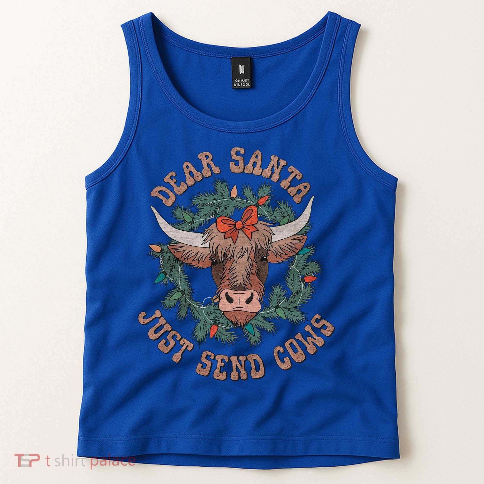 Dear Santa Just Send Cows Funny Gift Happy Merry Christmas Meaningful Gift Tank Top
