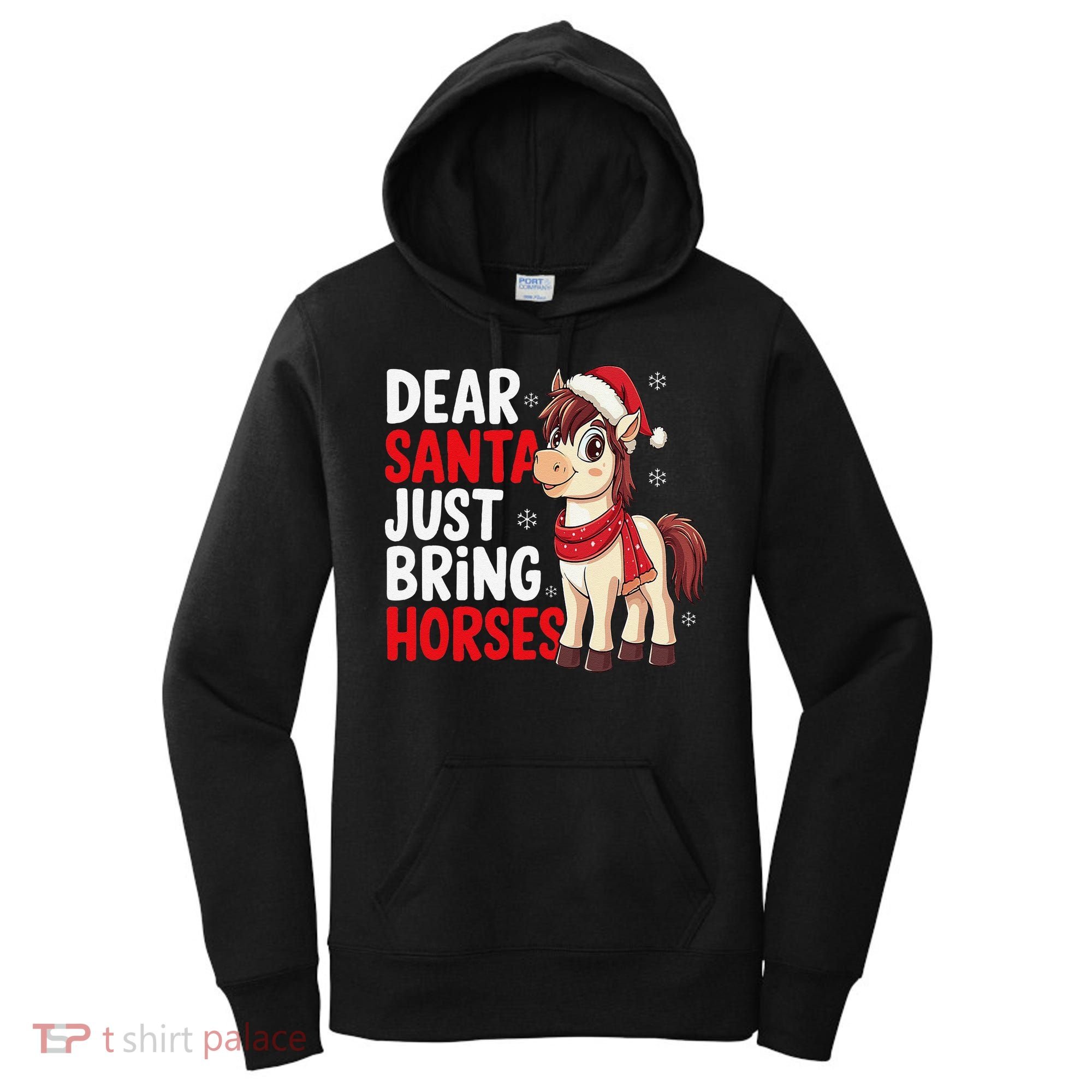 Dear Santa Just Bring Horses Horseback Rider Rodeo Christmas Women's Hoodie