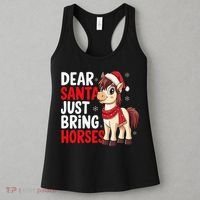 Dear Santa Just Bring Horses Horseback Rider Rodeo Christmas Women's Tank Top thumb 3