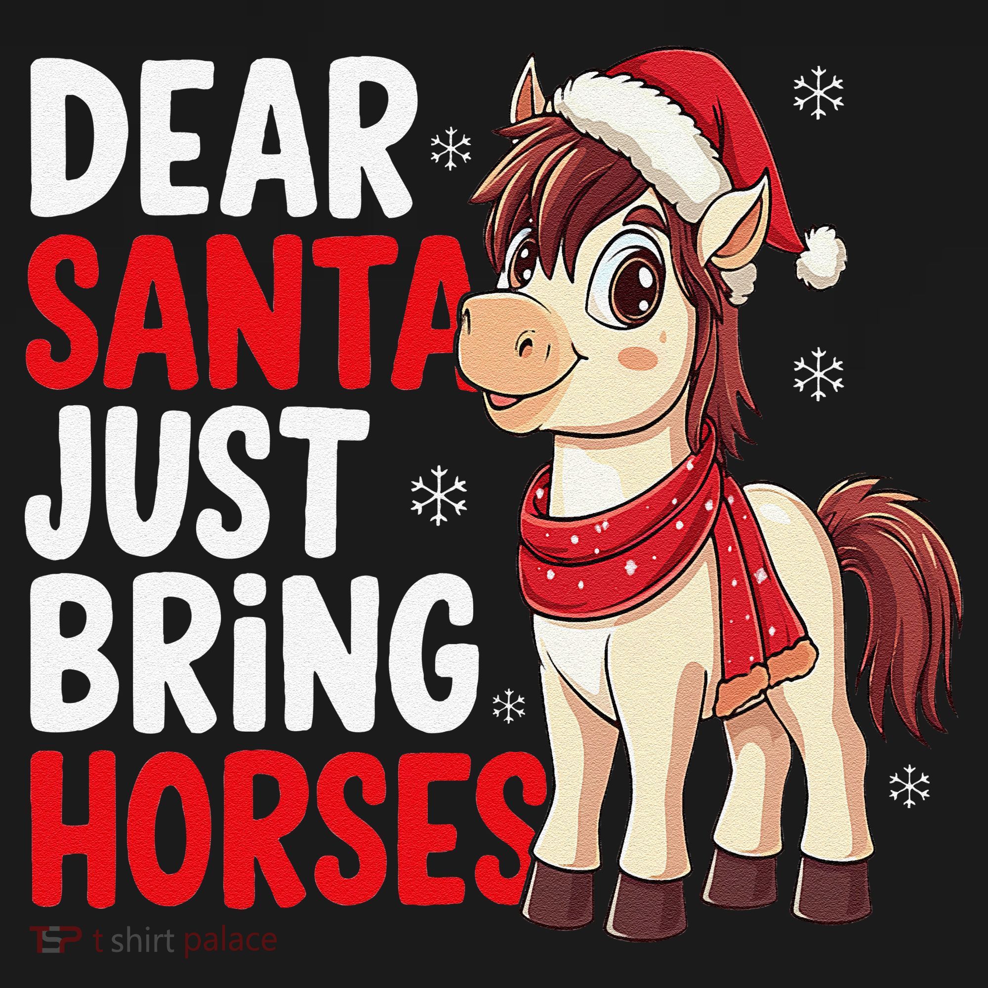 Dear Santa Just Bring Horses Horseback Rider Rodeo Christmas Women's Tank Top