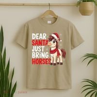 Dear Santa Just Bring Horses Horseback Rider Rodeo Christmas T-Shirt thumb 2