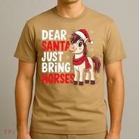 Dear Santa Just Bring Horses Horseback Rider Rodeo Christmas T-Shirt thumb 3