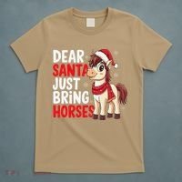 Dear Santa Just Bring Horses Horseback Rider Rodeo Christmas T-Shirt thumb 5