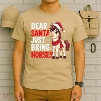 Dear Santa Just Bring Horses Horseback Rider Rodeo Christmas T-Shirt thumb 6