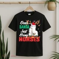 Dear Santa Just Bring Horses Lovers Christmas Xmas Women T-Shirt thumb 2