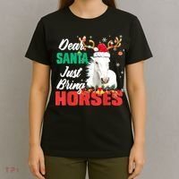Dear Santa Just Bring Horses Lovers Christmas Xmas Women T-Shirt thumb 4