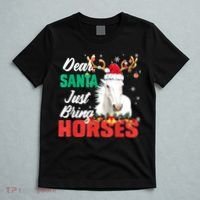 Dear Santa Just Bring Horses Lovers Christmas Xmas Women T-Shirt thumb 5