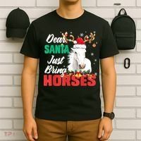 Dear Santa Just Bring Horses Lovers Christmas Xmas Women T-Shirt thumb 6