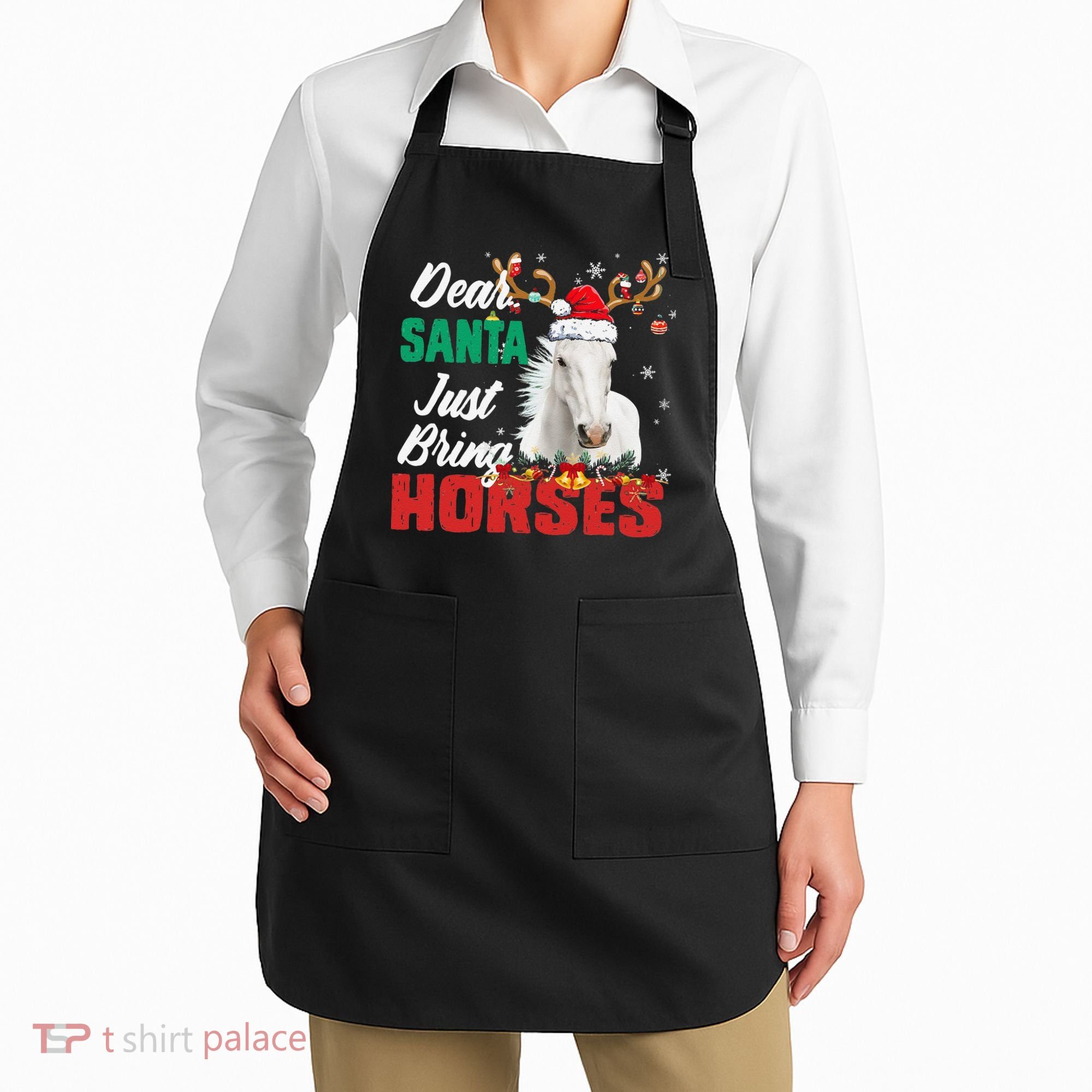 Dear Santa Just Bring Horses Lovers Christmas Xmas Funny Apron