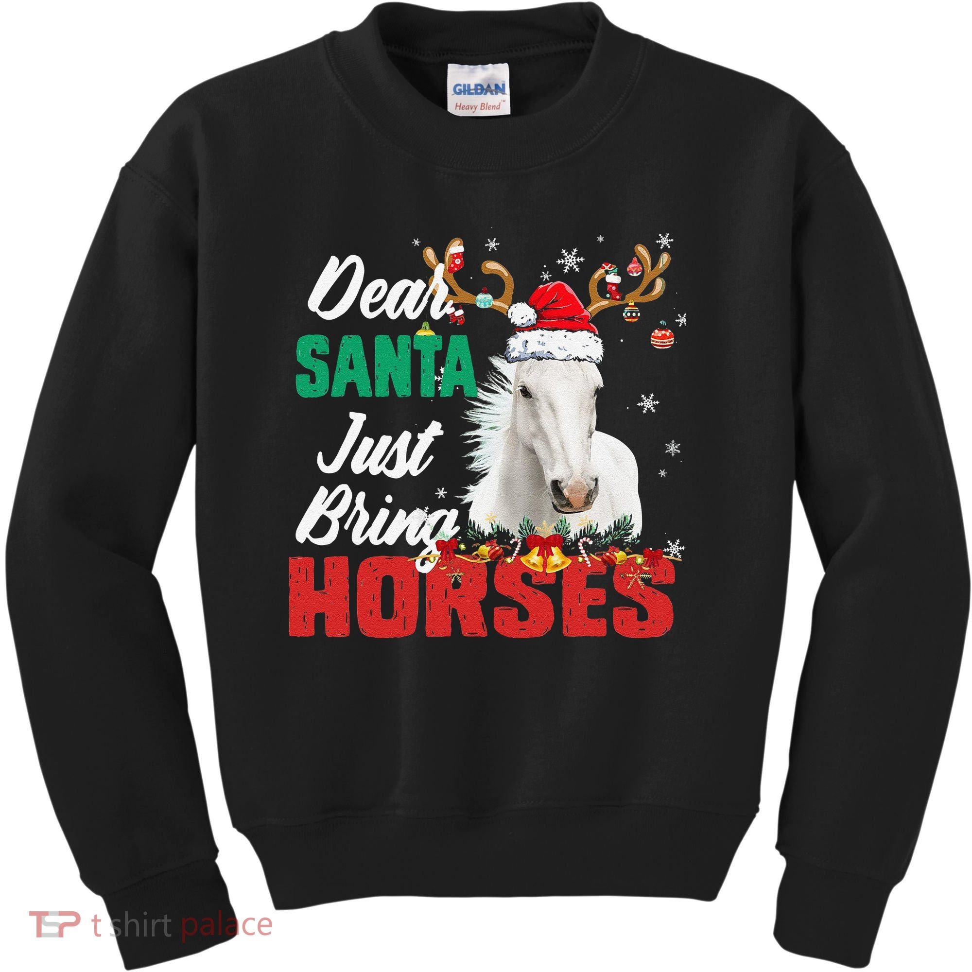 Dear Santa Just Bring Horses Lovers Christmas Xmas Funny Kids Sweatshirt