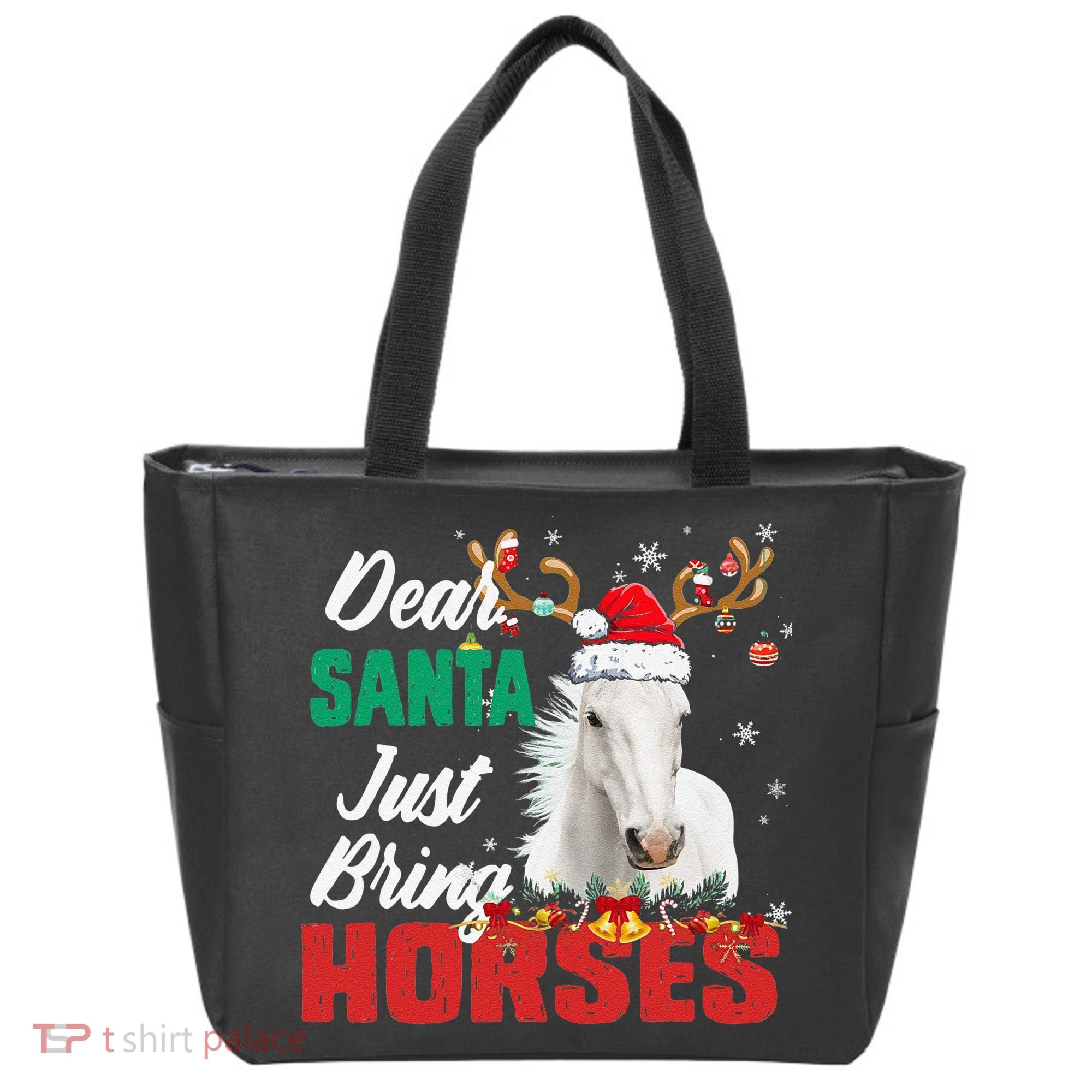 Dear Santa Just Bring Horses Lovers Christmas Xmas Funny Tote Bag