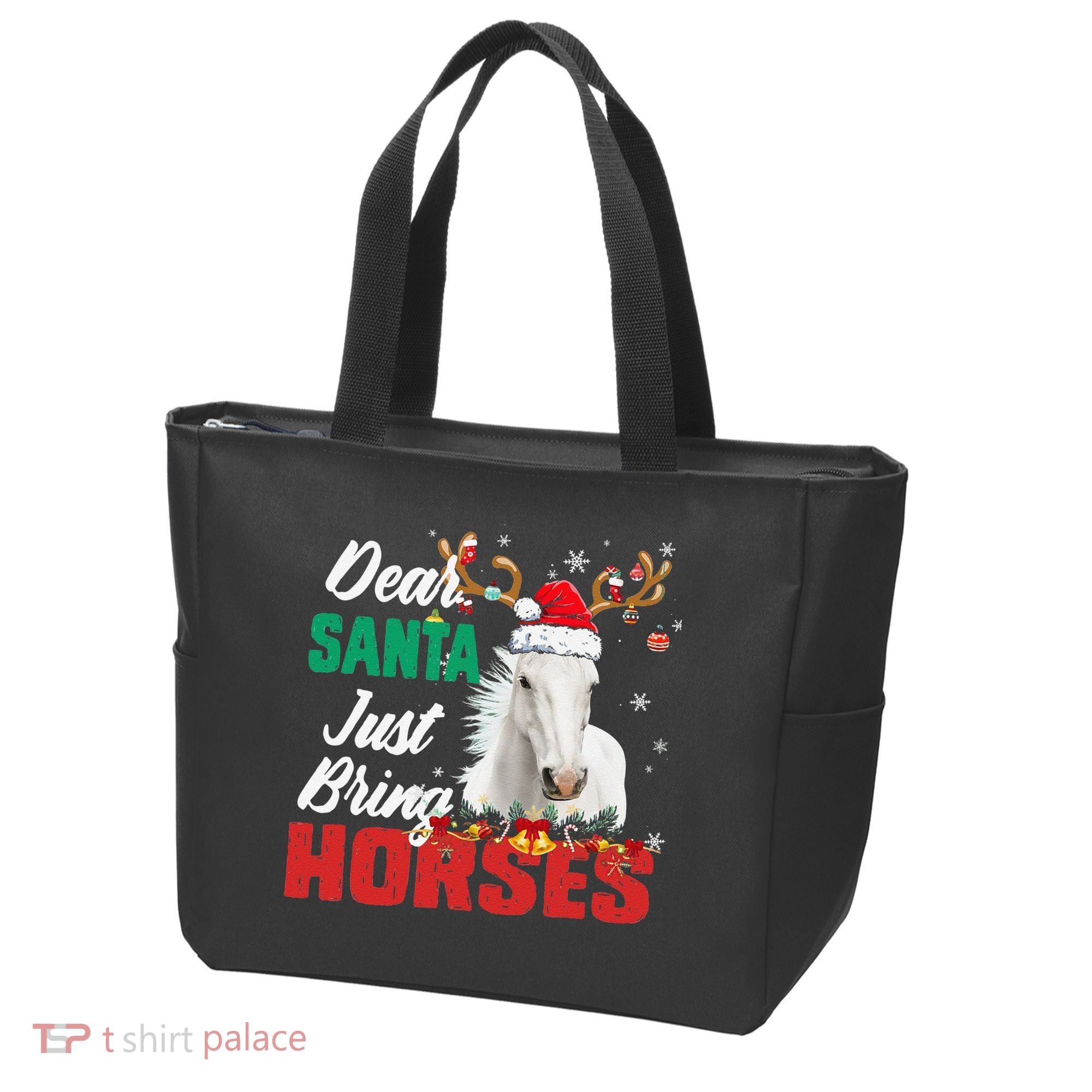 Dear Santa Just Bring Horses Lovers Christmas Xmas Funny Tote Bag