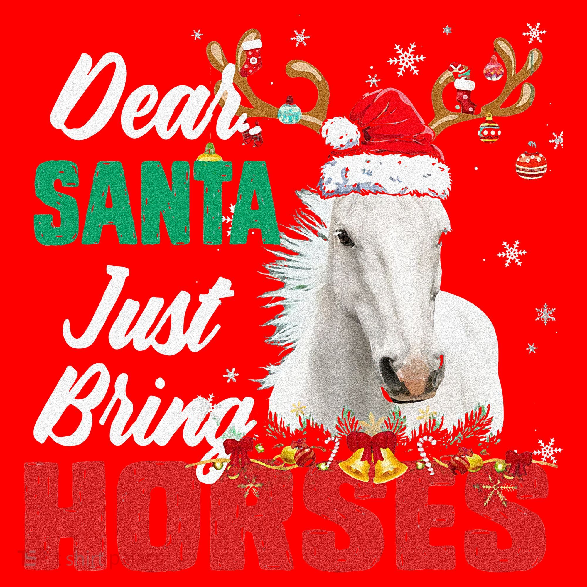 Dear Santa Just Bring Horses Lovers Christmas Xmas Funny Santa Hat