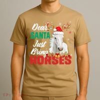 Dear Santa Just Bring Horses Lovers Christmas Xmas Funny T-Shirt thumb 3