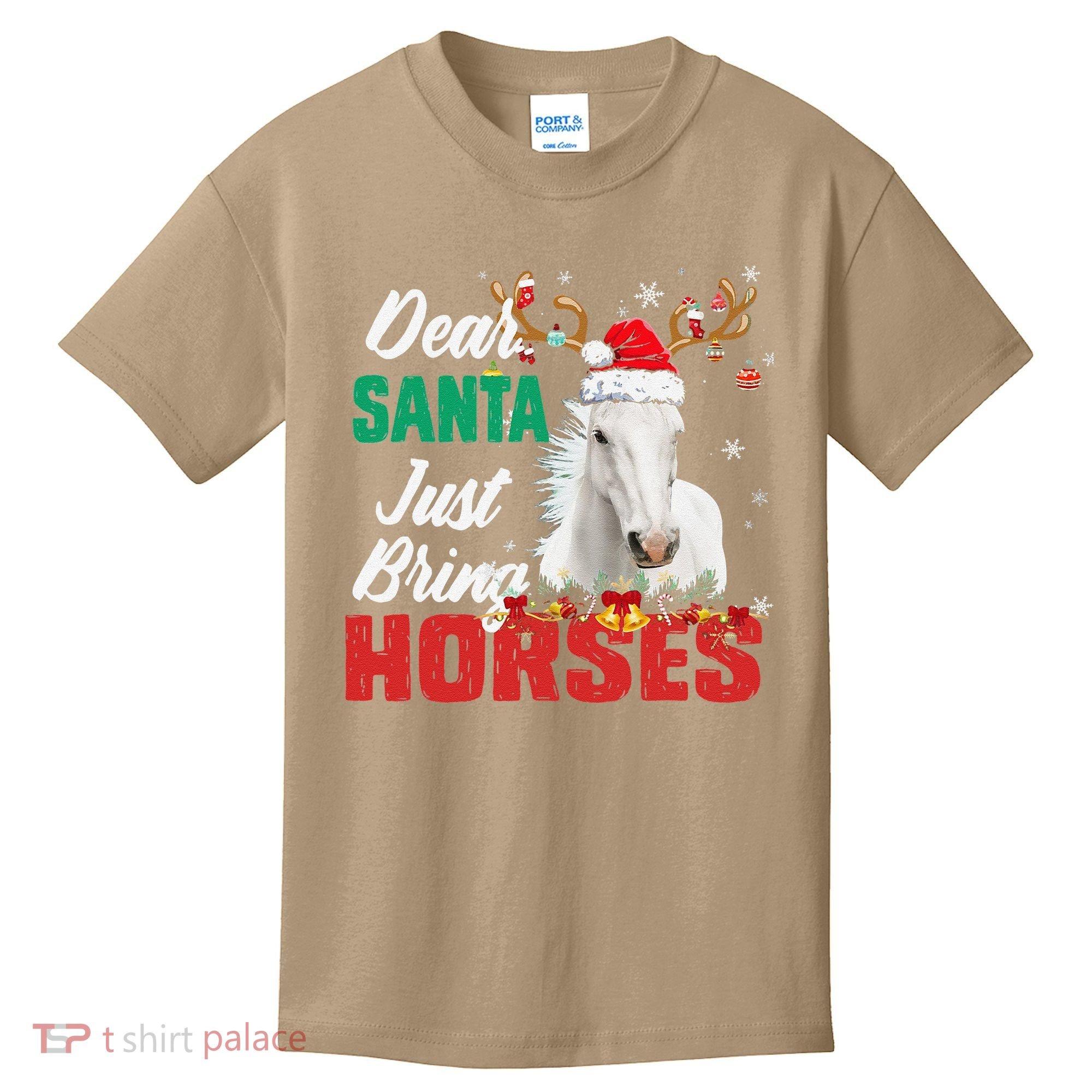 Dear Santa Just Bring Horses Lovers Christmas Xmas Funny Kids T-Shirt