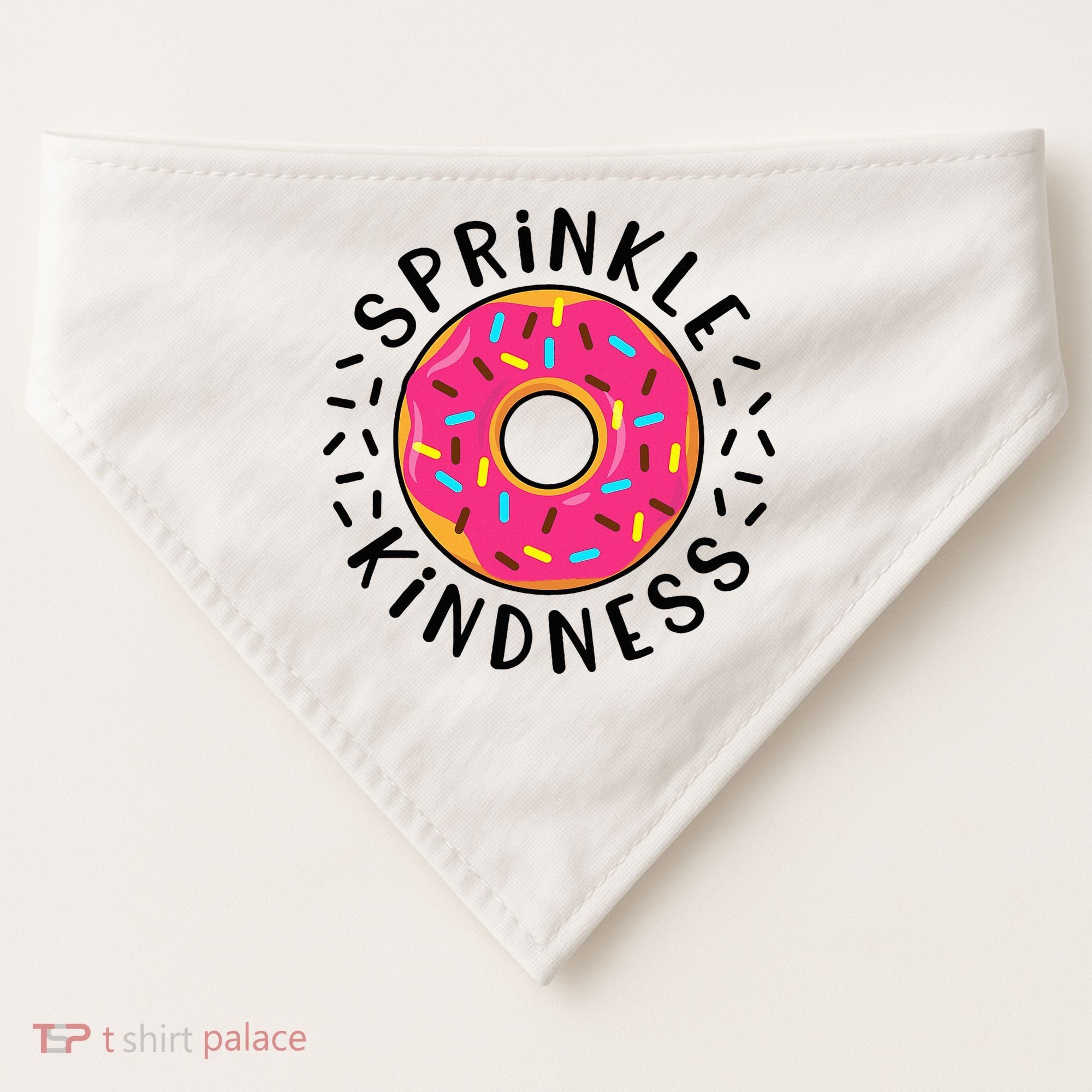 Donut Sprinkle Kindness Girl Women Doughnut Lover USA-Made Doggie Bandana