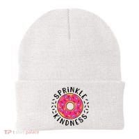Donut Sprinkle Kindness Girl Women Doughnut Lover Beanie thumb 0