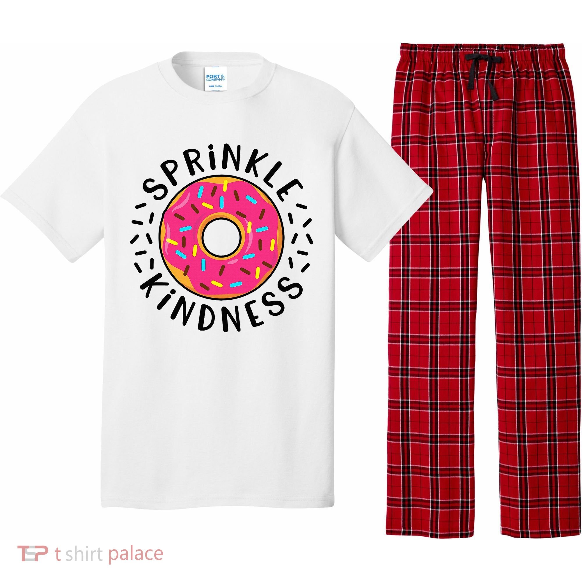 Donut Sprinkle Kindness Girl Women Doughnut Lover Pajama Set