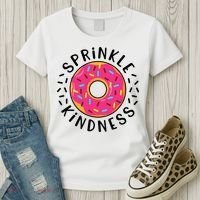 Donut Sprinkle Kindness Girl Women Doughnut Lover Women's T-Shirt thumb 3