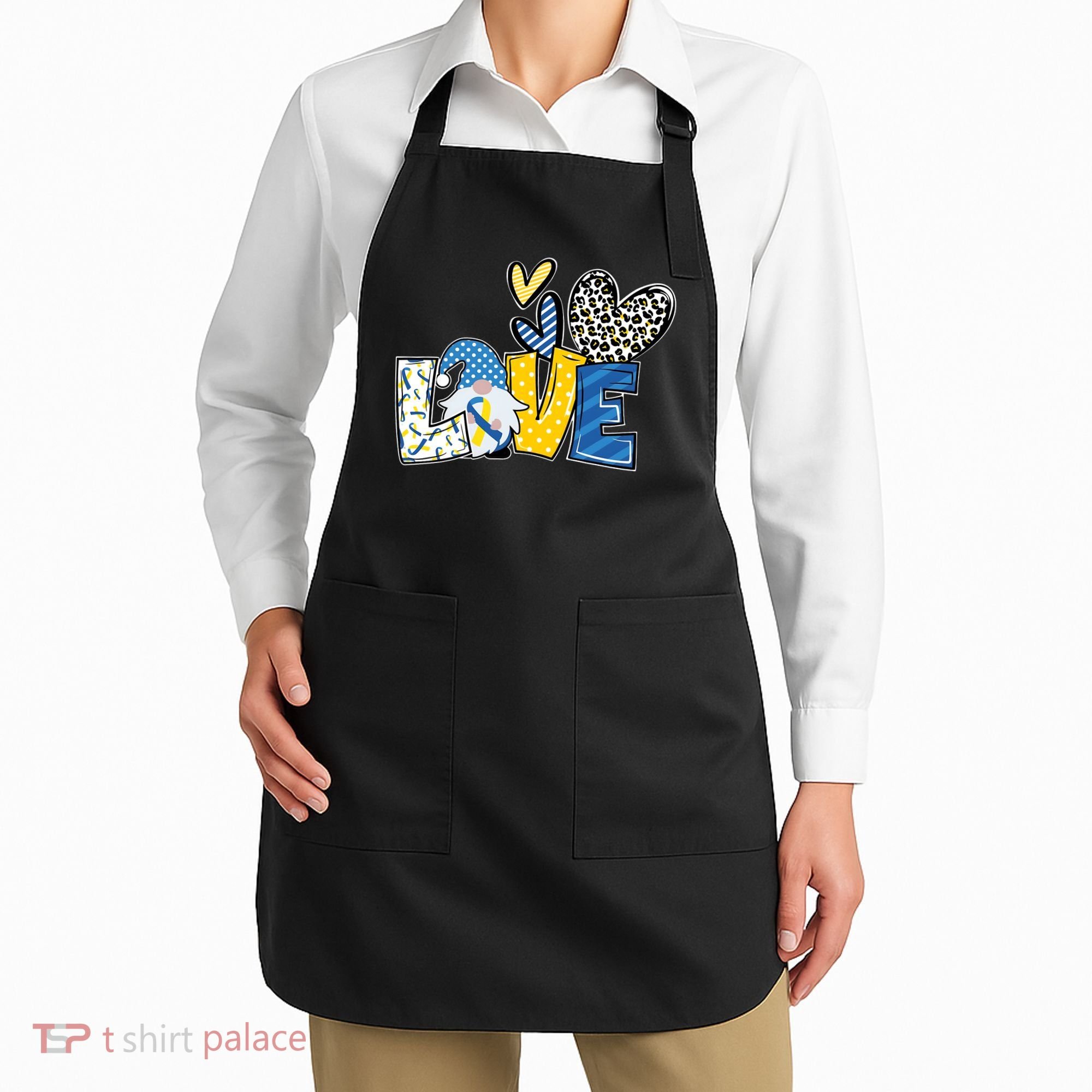 Down Syndrome Love Gnome Awareness Apron