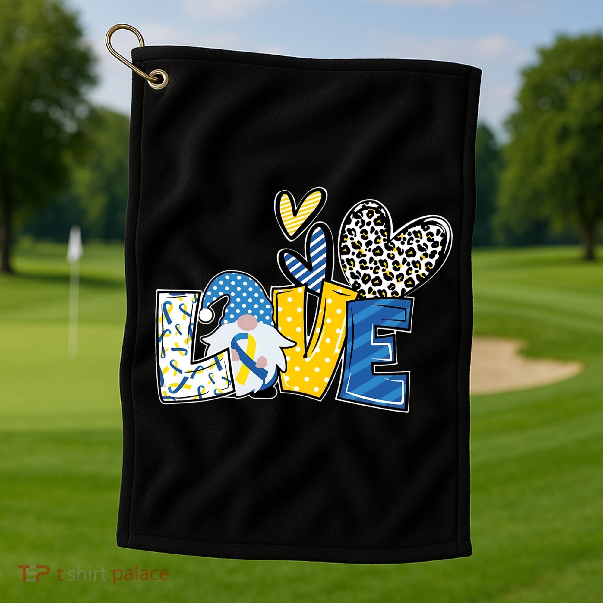 Down Syndrome Love Gnome Awareness Golf Towel