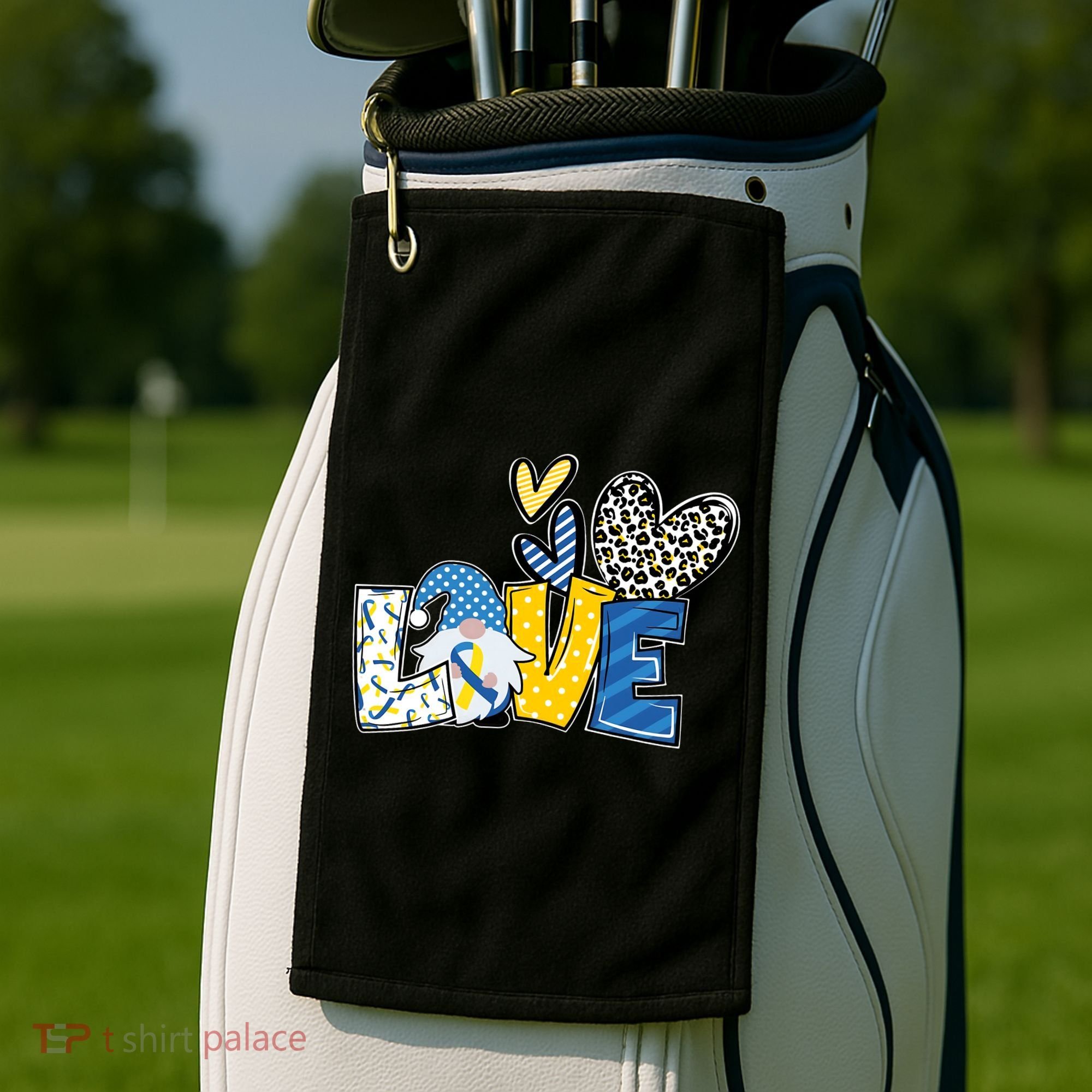 Down Syndrome Love Gnome Awareness Golf Towel