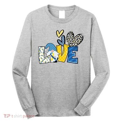 Down Syndrome Love Gnome Awareness Long Sleeve Shirt