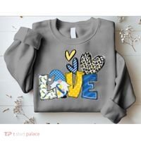 Down Syndrome Love Gnome Awareness Sweatshirt thumb 2
