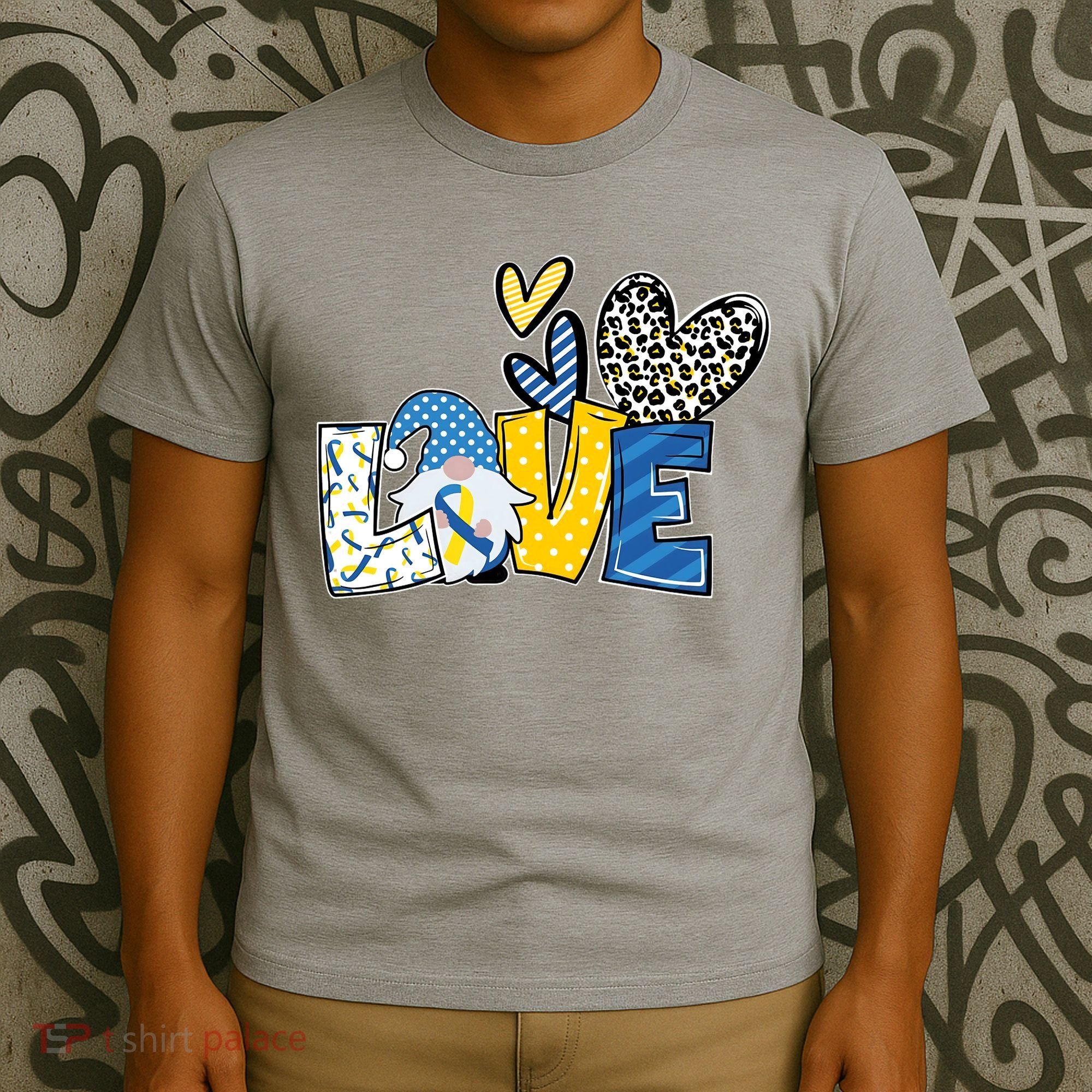 Down Syndrome Love Gnome Awareness T-Shirt
