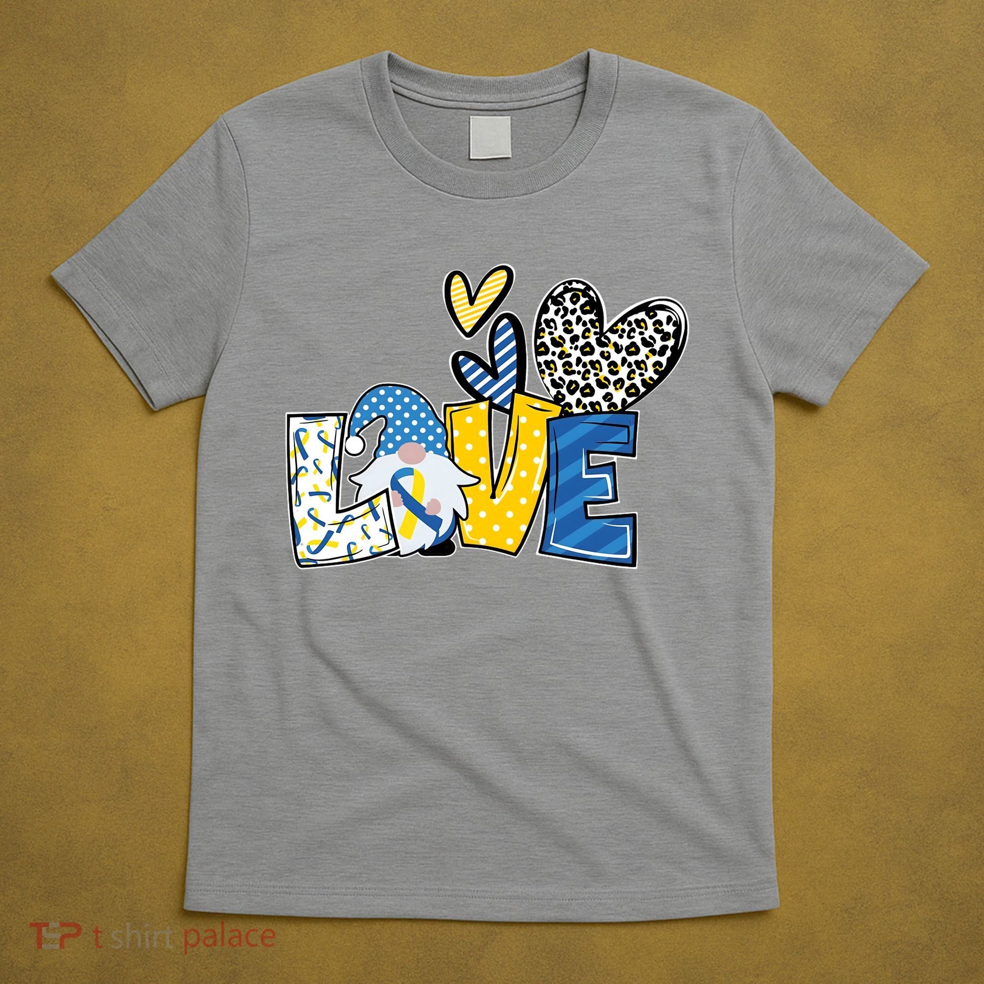 Down Syndrome Love Gnome Awareness T-Shirt
