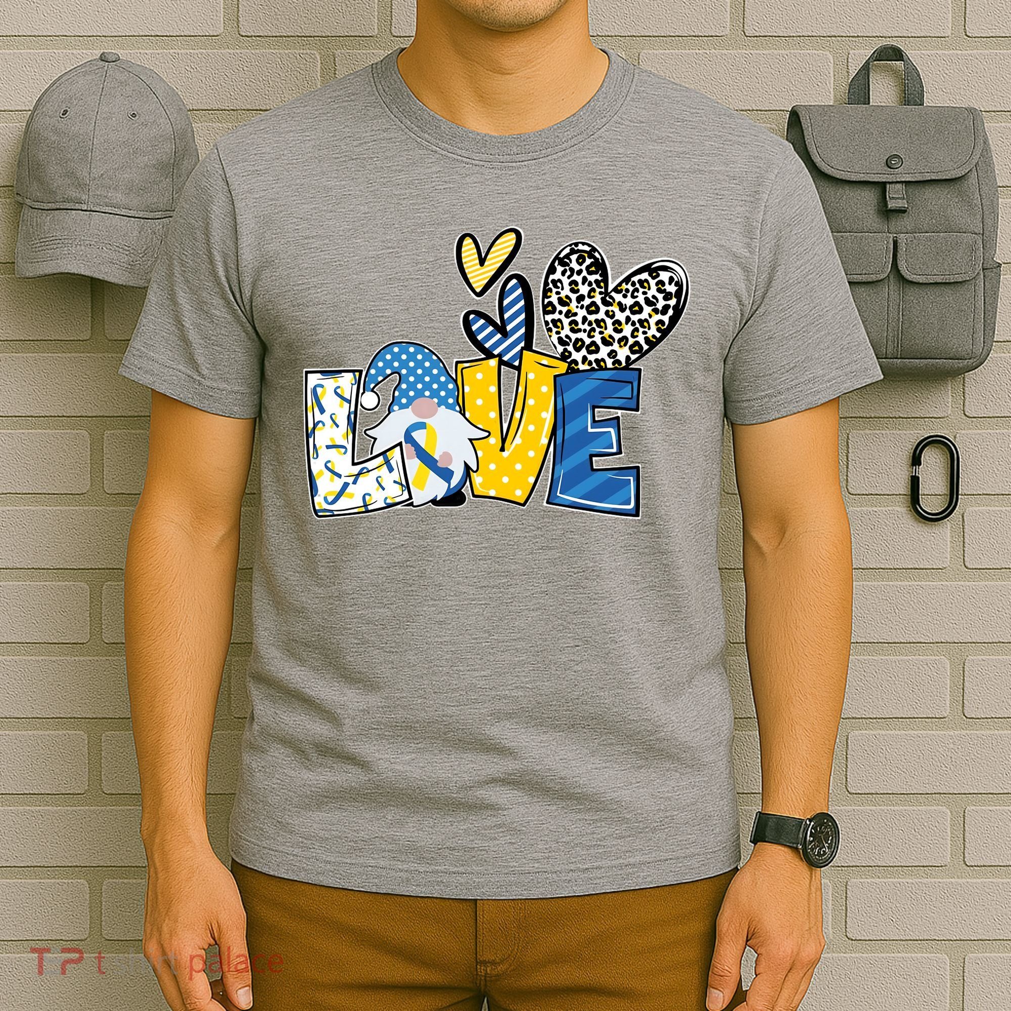 Down Syndrome Love Gnome Awareness T-Shirt