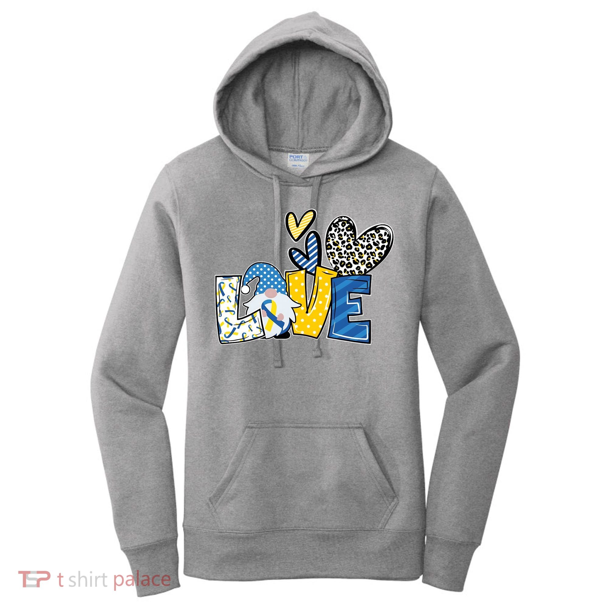 Down Syndrome Love Gnome Awareness Women's Hoodie