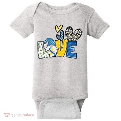 Down Syndrome Love Gnome Awareness Baby Bodysuit
