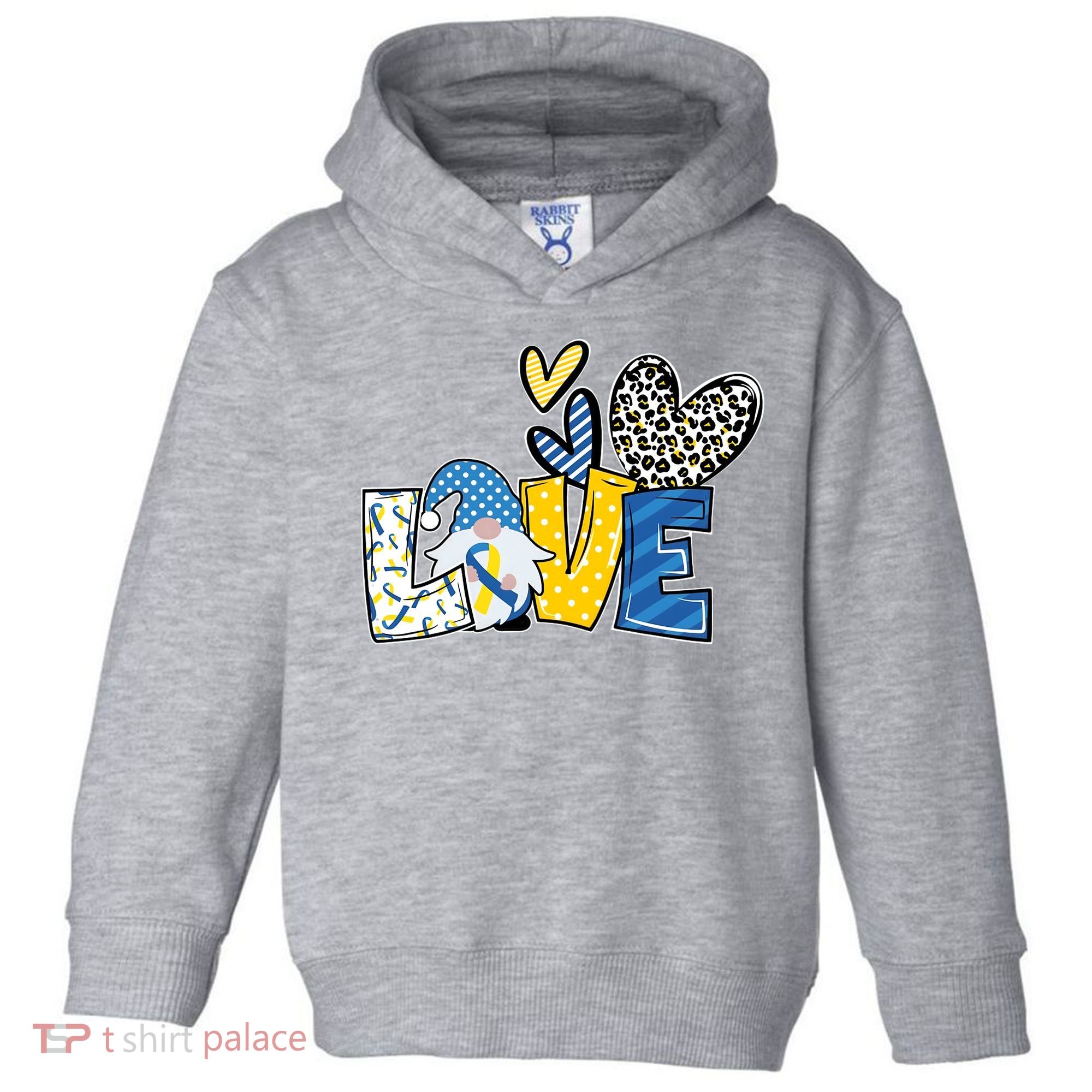Down Syndrome Love Gnome Awareness Toddler Hoodie