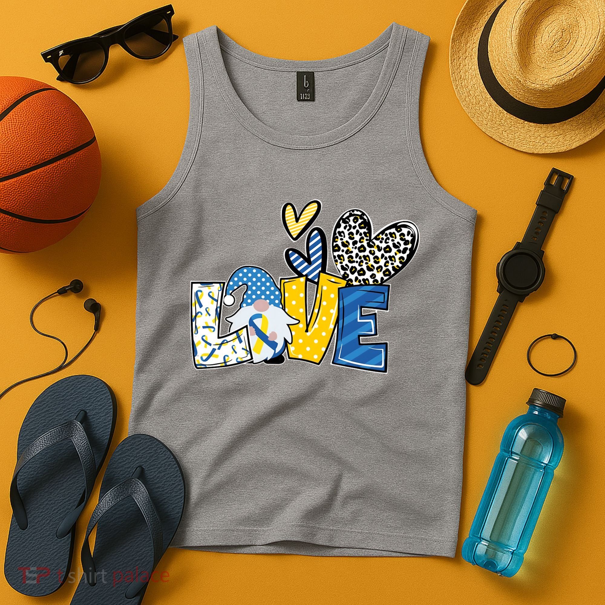 Down Syndrome Love Gnome Awareness Tank Top