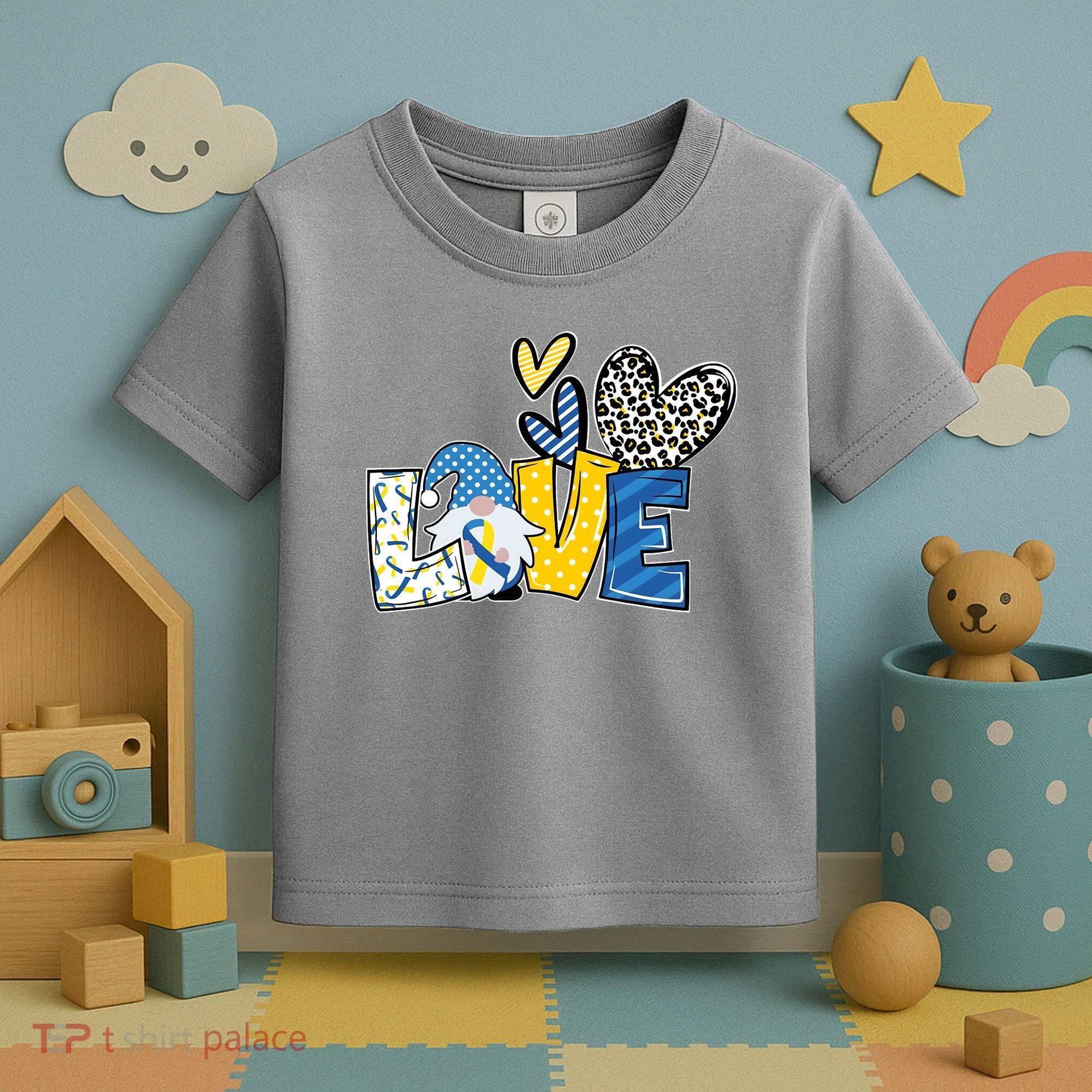 Down Syndrome Love Gnome Awareness Toddler T-Shirt