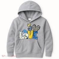 Down Syndrome Love Gnome Awareness Kids Hoodie thumb 0
