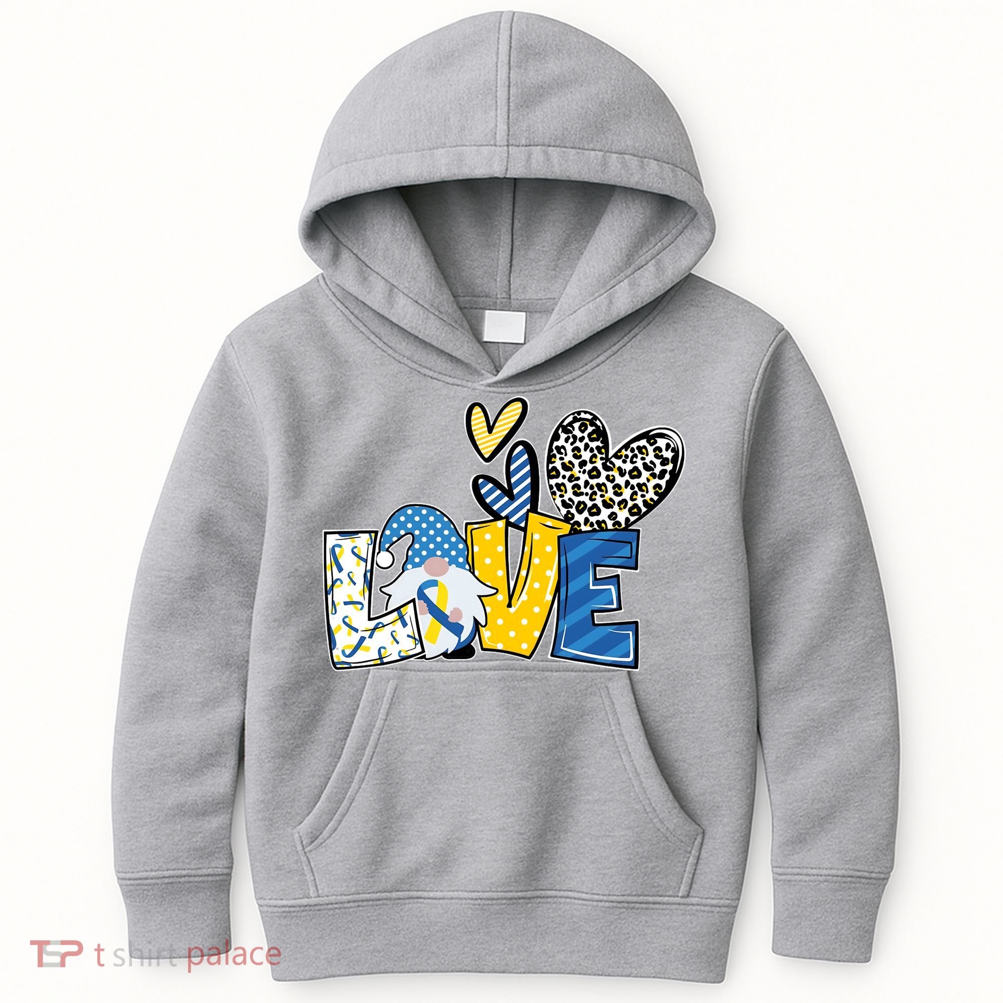 Down Syndrome Love Gnome Awareness Kids Hoodie
