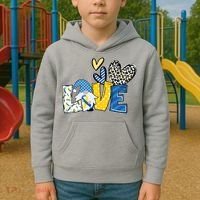 Down Syndrome Love Gnome Awareness Kids Hoodie thumb 2