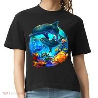 Dolphin Sea Life Save The Ocean Marine Biology Aquarium Comfort Colors Boxy T-Shirt thumb 0