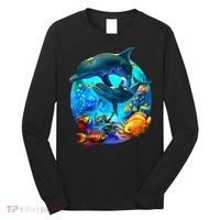 Dolphin Sea Life Save The Ocean Marine Biology Aquarium Long Sleeve Shirt thumb 0
