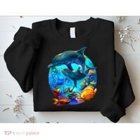 Dolphin Sea Life Save The Ocean Marine Biology Aquarium Sweatshirt thumb 2