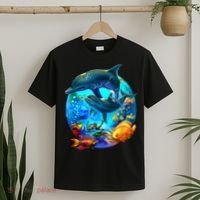 Dolphin Sea Life Save The Ocean Marine Biology Aquarium T-Shirt thumb 2