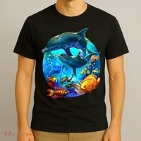Dolphin Sea Life Save The Ocean Marine Biology Aquarium T-Shirt thumb 3