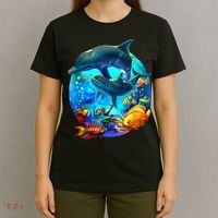 Dolphin Sea Life Save The Ocean Marine Biology Aquarium T-Shirt thumb 4