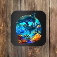 Dolphin Sea Life Save The Ocean Marine Biology Aquarium Coaster thumb 0