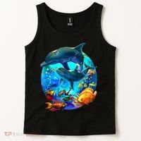 Dolphin Sea Life Save The Ocean Marine Biology Aquarium Tank Top thumb 2