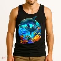 Dolphin Sea Life Save The Ocean Marine Biology Aquarium Tank Top thumb 3