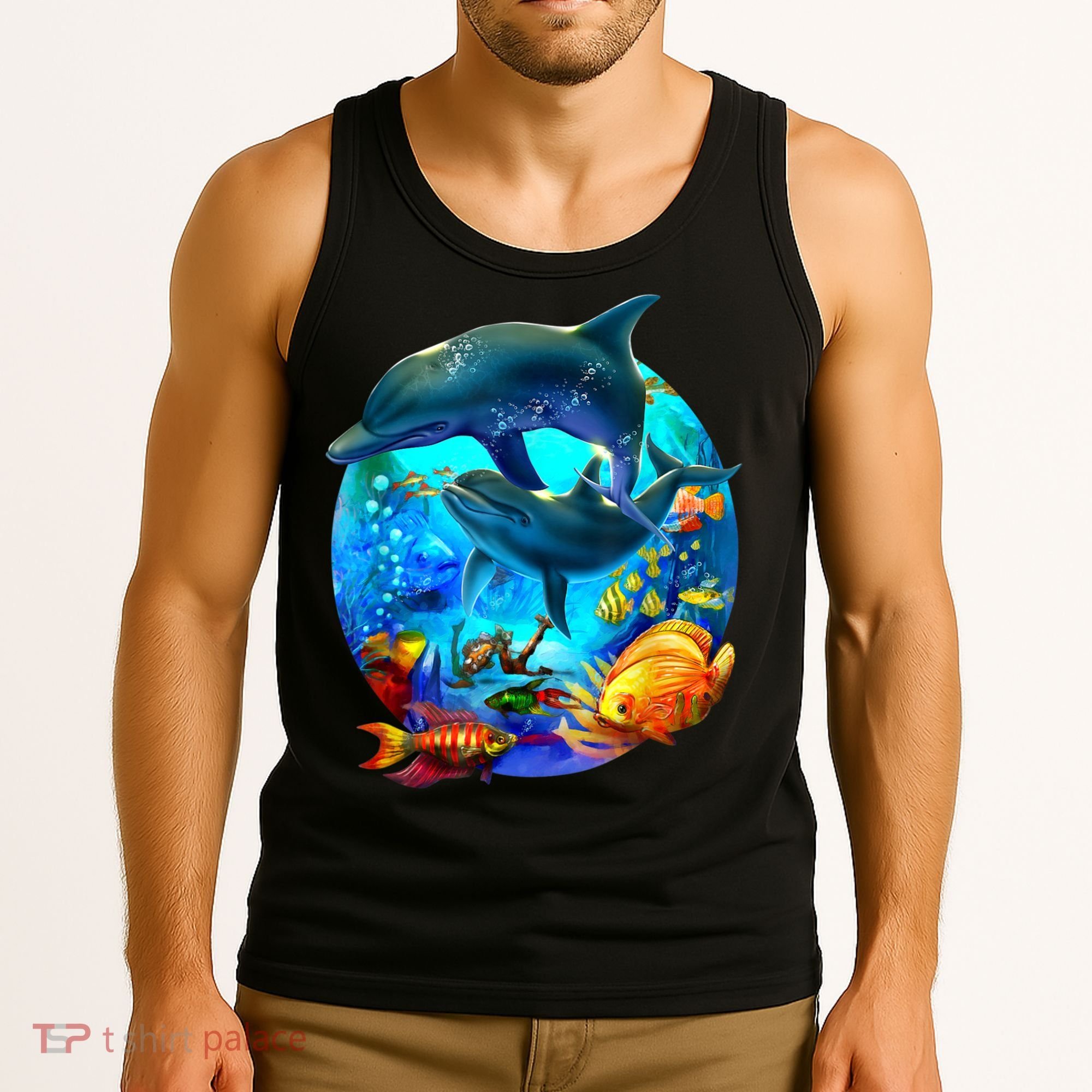 Dolphin Sea Life Save The Ocean Marine Biology Aquarium Tank Top